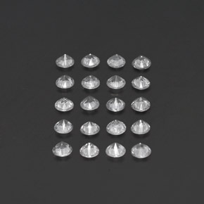 캐럿 천연 화이트 사파이어 보석, 라운드 컷, 3.16 mm, VVS-VS