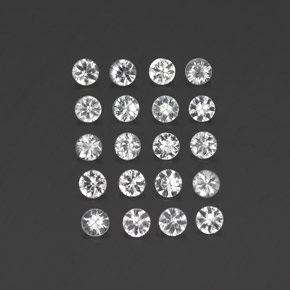 캐럿 천연 화이트 사파이어 보석, 라운드 컷, 3.14 mm, VVS-VS