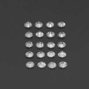캐럿 천연 화이트 사파이어 보석, 라운드 컷, 3.14 mm, VVS-VS