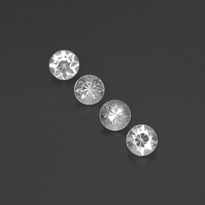 캐럿 천연 화이트 사파이어 보석, 라운드 컷, 4.05 mm, VVS-VS