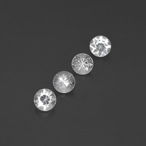 캐럿 천연 화이트 사파이어 보석, 라운드 컷, 4.05 mm, VVS-VS