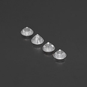 캐럿 천연 화이트 사파이어 보석, 라운드 컷, 4.05 mm, VVS-VS