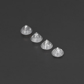 캐럿 천연 화이트 사파이어 보석, 라운드 컷, 3.93 mm, VVS-VS