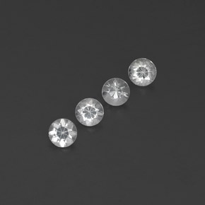 캐럿 천연 화이트 사파이어 보석, 라운드 컷, 3.75 mm, VVS-VS