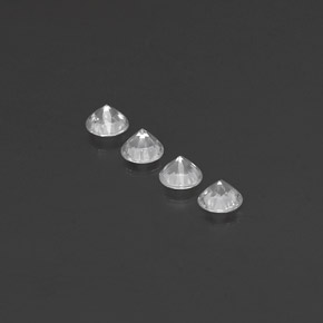캐럿 천연 화이트 사파이어 보석, 라운드 컷, 3.75 mm, VVS-VS