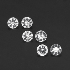 캐럿 천연 화이트 사파이어 보석, 라운드 컷, 3.52 mm, VVS-VS