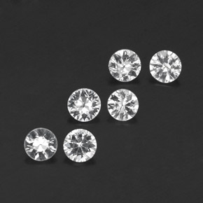 캐럿 천연 화이트 사파이어 보석, 라운드 컷, 3.52 mm, VVS-VS