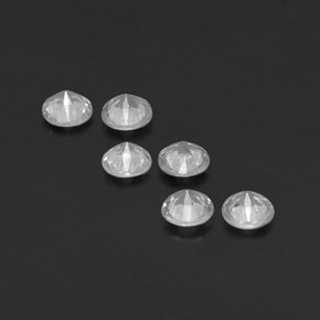 캐럿 천연 화이트 사파이어 보석, 라운드 컷, 3.52 mm, VVS-VS