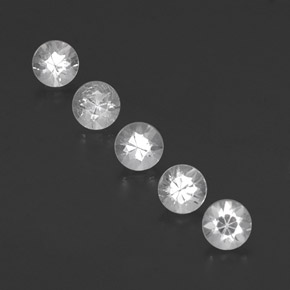 캐럿 천연 화이트 사파이어 보석, 라운드 컷, 3.63 mm, VVS-VS