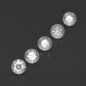 캐럿 천연 화이트 사파이어 보석, 라운드 컷, 3.63 mm, VVS-VS