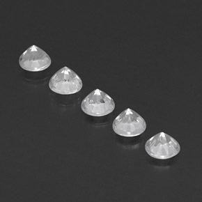 캐럿 천연 화이트 사파이어 보석, 라운드 컷, 3.63 mm, VVS-VS