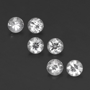 캐럿 천연 화이트 사파이어 보석, 라운드 컷, 3.56 mm, VVS-VS