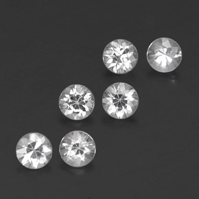 캐럿 천연 화이트 사파이어 보석, 라운드 컷, 3.56 mm, VVS-VS
