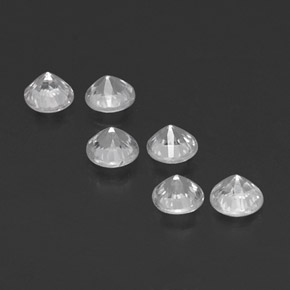 캐럿 천연 화이트 사파이어 보석, 라운드 컷, 3.56 mm, VVS-VS