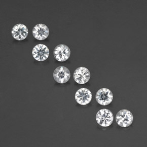 캐럿 천연 화이트 사파이어 보석, 라운드 컷, 3.18 mm, VVS-VS