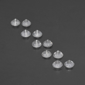 캐럿 천연 화이트 사파이어 보석, 라운드 컷, 3.18 mm, VVS-VS