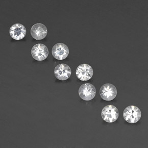 1.63캐럿 천연 화이트 사파이어 보석, 라운드 컷, 3.21 mm, VVS-VS