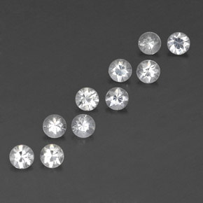 1.63캐럿 천연 화이트 사파이어 보석, 라운드 컷, 3.21 mm, VVS-VS