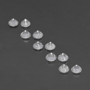 1.63캐럿 천연 화이트 사파이어 보석, 라운드 컷, 3.21 mm, VVS-VS
