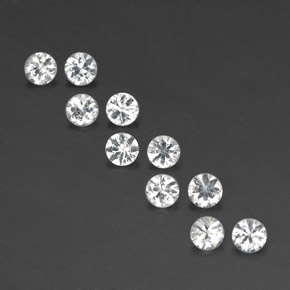 캐럿 천연 화이트 사파이어 보석, 라운드 컷, 3.20 mm, VVS-VS