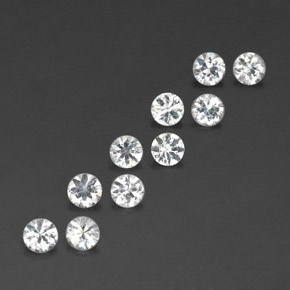 캐럿 천연 화이트 사파이어 보석, 라운드 컷, 3.20 mm, VVS-VS