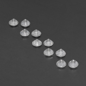 캐럿 천연 화이트 사파이어 보석, 라운드 컷, 3.20 mm, VVS-VS