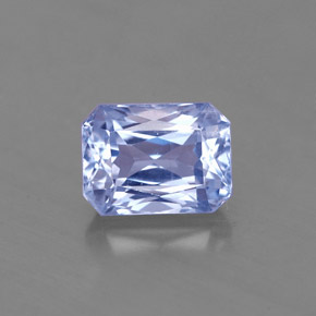1.88캐럿 천연 라이트 블루 사파이어, 에메랄드 컷, 7.5×5.6 mm, VS-SI