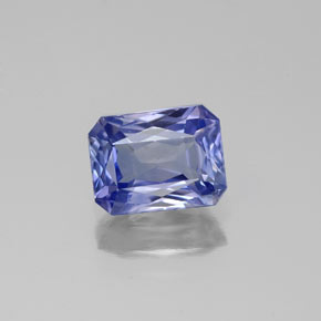 1.38캐럿 천연 라이트 바이올렛 사파이어, 에메랄드 컷, 7.1×5.4 mm, VVS-VS