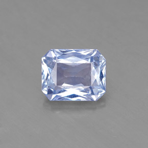 1.72캐럿 천연 라이트 블루 사파이어, 에메랄드 컷, 7.3×5.8 mm, VS