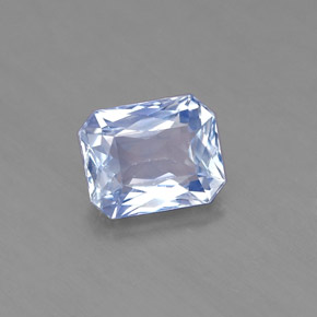 1.72캐럿 천연 라이트 블루 사파이어, 에메랄드 컷, 7.3×5.8 mm, VS