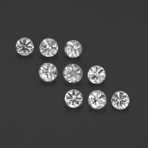 캐럿 천연 화이트 사파이어 보석, 라운드 컷, 3.53 mm, VVS-VS