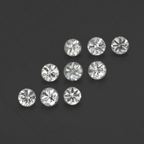 캐럿 천연 화이트 사파이어 보석, 라운드 컷, 3.53 mm, VVS-VS