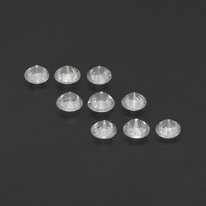 캐럿 천연 화이트 사파이어 보석, 라운드 컷, 3.53 mm, VVS-VS