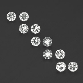 캐럿 천연 화이트 사파이어 보석, 라운드 컷, 3.22 mm, VS