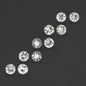 캐럿 천연 화이트 사파이어 보석, 라운드 컷, 3.22 mm, VS
