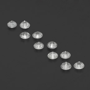 캐럿 천연 화이트 사파이어 보석, 라운드 컷, 3.22 mm, VS