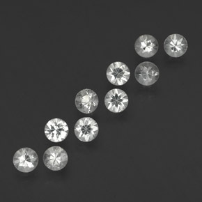 1.77캐럿 천연 화이트 사파이어 보석, 라운드 컷, 3.32 mm, VVS-VS