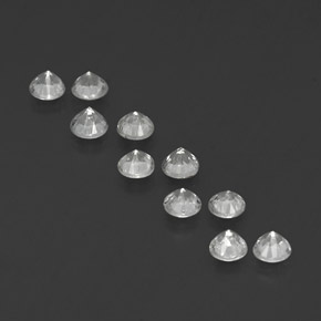 1.77캐럿 천연 화이트 사파이어 보석, 라운드 컷, 3.32 mm, VVS-VS