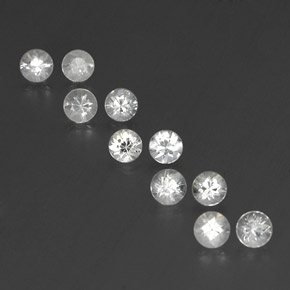 1.84캐럿 천연 화이트 사파이어 보석, 라운드 컷, 3.23 mm, VVS-VS