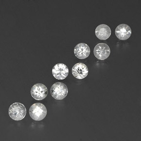 1.84캐럿 천연 화이트 사파이어 보석, 라운드 컷, 3.23 mm, VVS-VS
