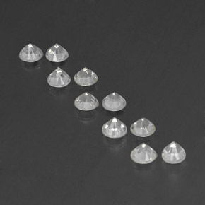 1.84캐럿 천연 화이트 사파이어 보석, 라운드 컷, 3.23 mm, VVS-VS