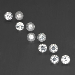 1.74캐럿 천연 화이트 사파이어 보석, 라운드 컷, 3.36 mm, VVS-VS