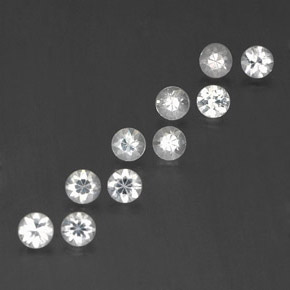 1.74캐럿 천연 화이트 사파이어 보석, 라운드 컷, 3.36 mm, VVS-VS