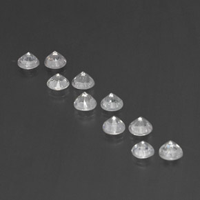 1.74캐럿 천연 화이트 사파이어 보석, 라운드 컷, 3.36 mm, VVS-VS