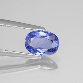1.17캐럿 천연 블루 사파이어, 타원형 컷, 7.5×5.4 mm, VS
