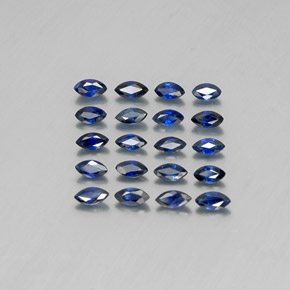 캐럿 천연 딥 블루 사파이어 보석, 마퀴즈, 4.1×2.1 mm, VS
