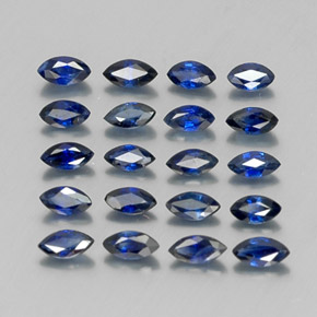 캐럿 천연 딥 블루 사파이어 보석, 마퀴즈, 4.1×2.1 mm, VS