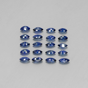캐럿 천연 딥 블루 사파이어 보석, 마퀴즈, 4.1×2.1 mm, VS