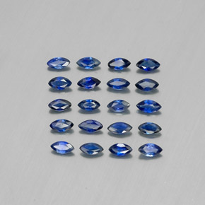 1.76캐럿 천연 딥 블루 사파이어 보석, 마퀴즈, 4×2.1 mm, VS