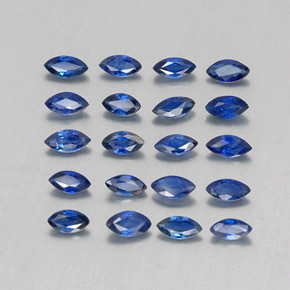 캐럿 천연 딥 블루 사파이어 보석, 마퀴즈, 4×2 mm, VS